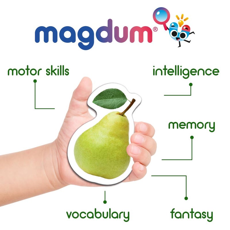MAGDUM PHOTO FRUITs&Berries - magnets for kitchen -real LARGE fridge magnets for toddlers- Magnetic EDUcational toys baby 3 year old baby - LEARNing magnets for kids- Kid magnets - Development toys - Image 5